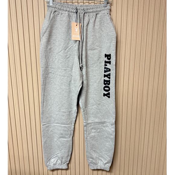 Playboy Lounge Sweatpants Gray Women's Jogger Size 2 - Picture 1 of 11
